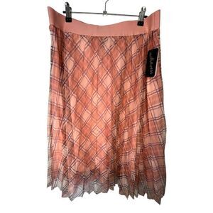 NWT Meteowear Plaid Pink And Purple Skirt With Tule Outer Lining